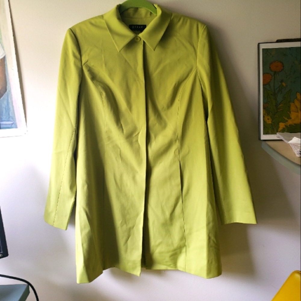 Funky Retro Chartreuse Jacket / Blazer with shoulder pads